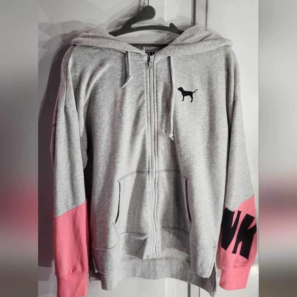 Victoria's Secret Pink and White Hoodie